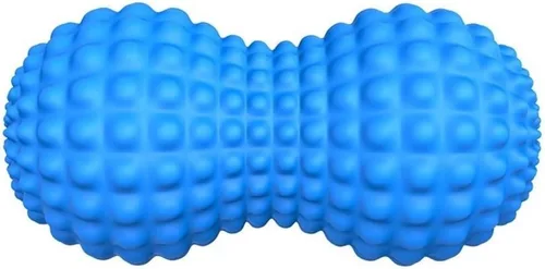 SELEWARE Pelota de masaje de maní, bolas de masaje de doble lacrosse, bola de masaje de tejido profundo para espalda, cuello, hombros, columna Azul