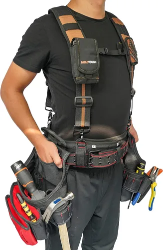 Miniatura 5 de MELOTOUGH Tirantes de cinturón de herramientas Tirantes de trabajo de construcción con soporte desmontable para teléfono cómoda almohadilla