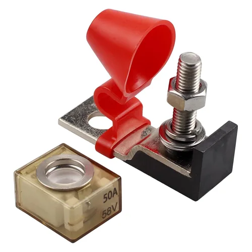 Miniatura 14 de Bloque de fusibles de montaje de terminal de un solo perno de 200 A, 58 V, 5/16 pulgadas (M8), fusible de batería de 200 A con clasificación marina