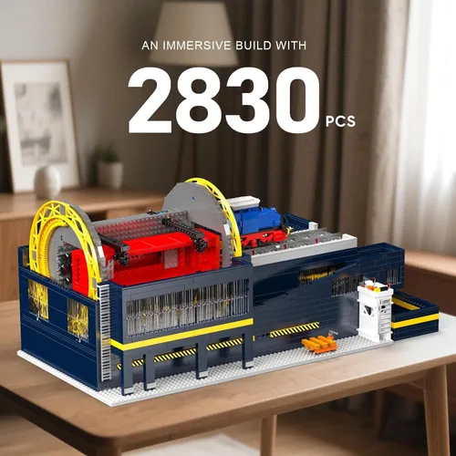 Miniatura 4 de Mould King MOC 2830 - Juego de construcción de modelo de cargador ferroviario, vehículo de transporte mecánico con sistema de dirección de rueda
