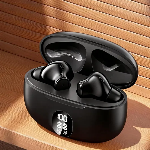 Miniatura 8 de Auriculares inalámbricos Bluetooth con cancelación de ruido Bluetooth 5.3, pantalla LED estéreo de alta fidelidad, auriculares intrauditivos