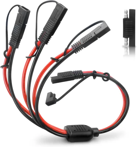 Miniatura 10 de Cable divisor SAE Y de 10 AWG, cable de extensión PAEKQ SAE 1 a 2 con fusible de protección 15A 20A 30A y conector de polaridad SAE inversa de 2