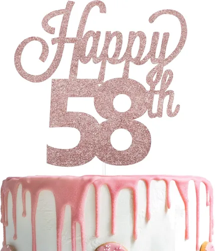 Miniatura 54 de LINGTEER - Decoración para pastel con texto "Happy Birthday 100", color negro