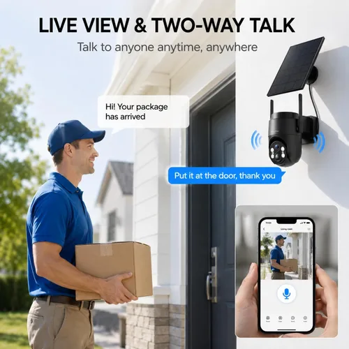 Miniatura 6 de Cámaras de seguridad solares inalámbricas para exteriores, cámaras WIFI solares 5G/2.4G para seguridad del hogar, cámara exterior inalámbrica