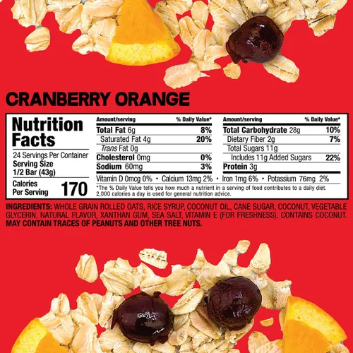 Miniatura 4 de Bobo's Barras de Arándano Naranja y Avena, Sin Gluten, Sin OGM, Avena Integral, Paquete de 12 Barritas de Snack Para Llevar Hechas
