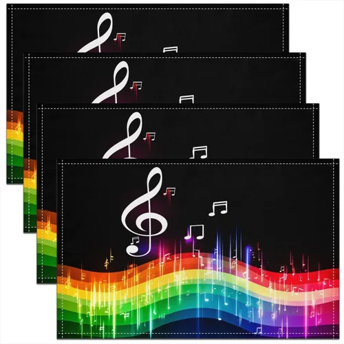 Miniatura 33 de jejeloiu Juego de 4 manteles individuales decorativos de hongos de 18 x 12 pulgadas, manteles individuales de mesa con diseño de hongos de dibujos