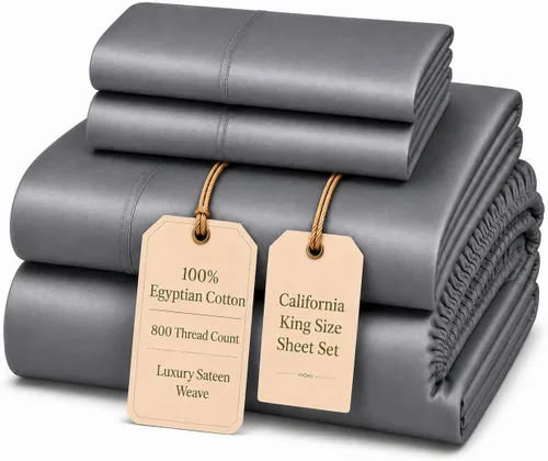 Miniatura 53 de Sábanas Twin XL 100% Algodón Para Cama Twin, Juego de Sábana Bajera Totalmente Elástica y Fundas de Almohada 800TC, Sábanas de Bolsillo Profundo 06