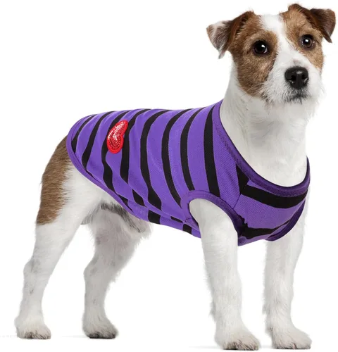 Miniatura 25 de Camiseta a rayas para perros y gatos, chaleco de algodón para primavera, verano, para mascotas, adecuada para mascotas pequeñas y medianas y Amarillo