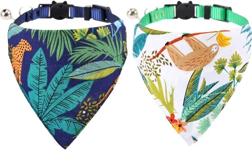 Miniatura 34 de Collares de gato KZHAREEN para Pascua, separables con bandana y campana, collar ajustable para gatito, perrito pequeño, niñas y niños Pascua-2