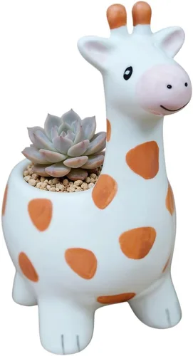 Miniatura 16 de Cuteforyou Macetas para suculentas, bonitas macetas de cerámica con forma de animal, diseño de cactus suculentas, planta no incluida (Corgi)