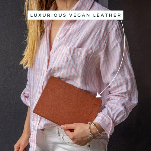 Miniatura 4 de Cuaderno de Papel de Piedra con Rayas Premium A5 Tapa Dura Diario de Cuero Vegano 160 Páginas Cuaderno Ejecutivo de Calidad Premium Para Hombres