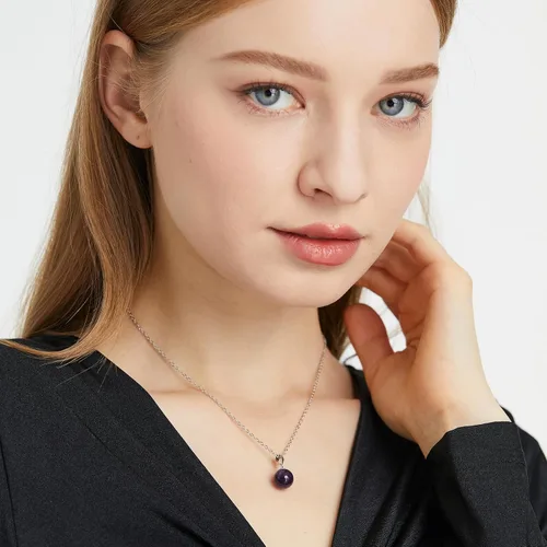 Miniatura 3 de Collar de jade natural para mujer, de plata de ley, ajustable, hecho a mano, con dije de jade verde, collar de cristal curativo, regalo de buena