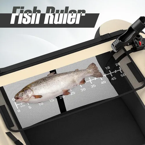 Miniatura 4 de GYMAX Tubo flotador de pesca, barco de pesca inflable de 350 libras con paleta, bomba, aletas, estatores de anzuelos, regla de pescado, bolsillos