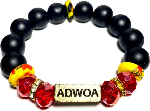 Miniatura 20 de Pulseras africanas tradicionales con nombre nacido en el día para mujeres de Ghana, materiales naturales, ajuste cómodo y holgado
