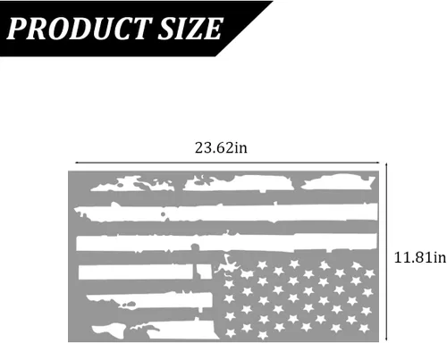 Miniatura 2 de Calcomanía de bandera estadounidense envejecida de 23.6''x11.8'' para puerta de automóvil, calcomanía patriótica gráfica de la bandera de Estados