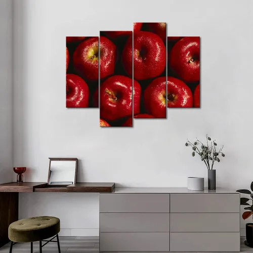 Miniatura 3 de Manzana roja con gota de agua, pintura artística de pared, imágenes impresas en lienzo comida la imagen para decoración moderna del hogar