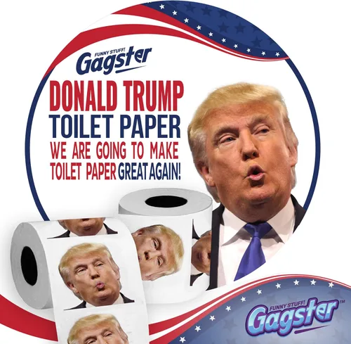Miniatura 6 de Rollo de Papel Higiénico Político de Trump por Gagster - 3 Capas de Papel Higiénico Divertido y Novedoso con Imagen a Todo Color - 200 Hojas por