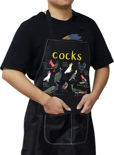 Miniatura 5 de WZMPA Divertido delantal de cocina para mujeres y hombres, regalos para amantes de los pollos gallos cacatúas, pavos reales para hornear y cocinar