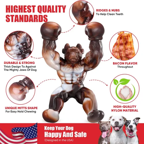 Miniatura 3 de Juguetes para perros para masticadores agresivos, juguetes indestructibles para perros, huesos de perro casi indestructibles para perros pequeños
