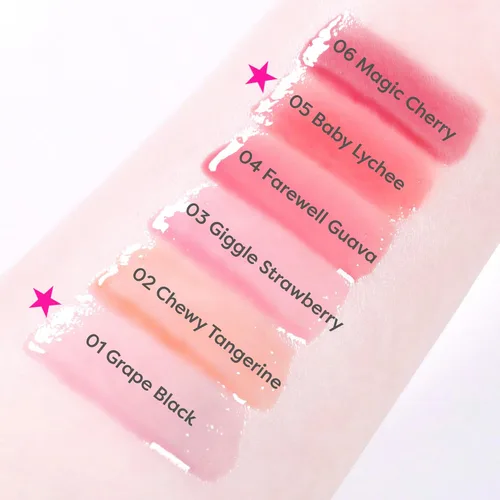 Miniatura 5 de COLORGRAM FRUITY GLASS GLOSS 01 GRAPE BLACK Brillo labial brillante no pegajoso con brillo similar al vidrio Lápiz labial hidratante de larga