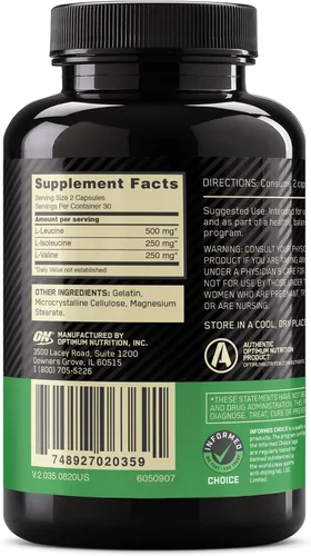 Miniatura 7 de Optimum Nutrition Cápsulas BCAA, 1031737, 1