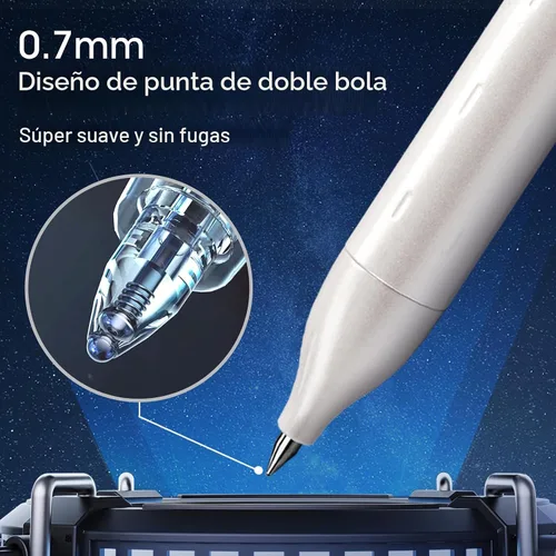 Miniatura 6 de WRITECH Bolígrafos de gel de punta fina: Bolígrafo retráctil de barril metálico premium de 0.7mm con tinta negra, 2 unidades con 2 recargas, sin
