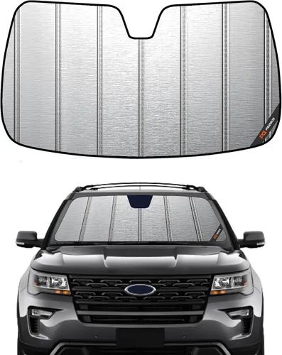 Pigenius Parasol para parabrisas Ford Explorer 2016-2019, acabado plateado metálico