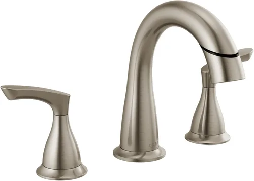Miniatura 8 de Delta Broadmoor - Grifo de baño cromado con rociador, 8 pulgadas, 3 agujeros, grifo de lavabo de baño extendido con rociador extraíble, drenaje