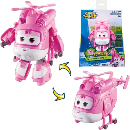 Miniatura 17 de Super Wings Toys Tino - Dinosaurio de 15 pulgadas, temporada 6, nuevo personaje, figuras de acción de Dinasour con niebla de agua, luz intermitente