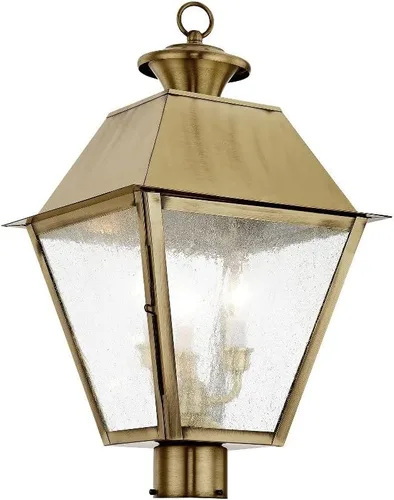 Miniatura 4 de Livex Lighting 2169-04 Mansfield - Cabezal de poste para exteriores con 3 luces, color negro