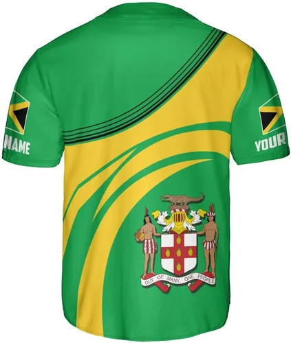 Miniatura 3 de Camiseta de béisbol de Jamaica con nombre personalizado, camiseta jamaicana personalizada, uniforme de orgullo de Jamaica, unisex, S-5XL
