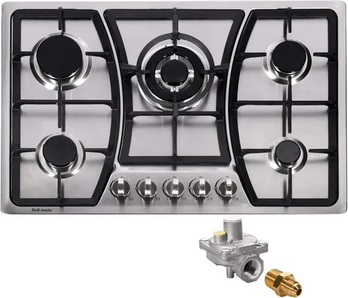 Miniatura 2 de Placa de cocina de gas de 30 pulgadas GLP/NG convertible de gas de acero inoxidable Cocina de gas incorporada DM527-SA03Z Estufa de gas