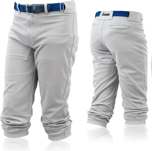 Franklin Sports Pantalones de béisbol y sóftbol juveniles, hasta la rodilla + pantalones de béisbol de ajuste relajado para niños, color blanco,