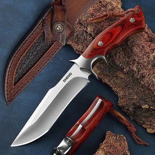 Cuchillo Omesio de hoja fija con vaina, cuchillo de supervivencia de acero M390, Fulltang 60±1 HRC, cuchillos de hoja fija EDC para caza, cuchillos