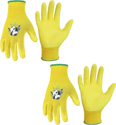 Miniatura 27 de HANDLANDY 3 pares de guantes de jardinería para niños sin látex, guantes de jardín para niños y niñas con revestimiento de nitrilo para niñas y Verde