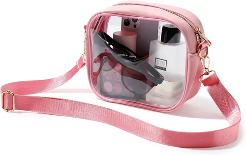 Miniatura 14 de TOBVZOO - Bolsa bandolera transparente aprobada para estadios, conciertos y eventos deportivos, unisex