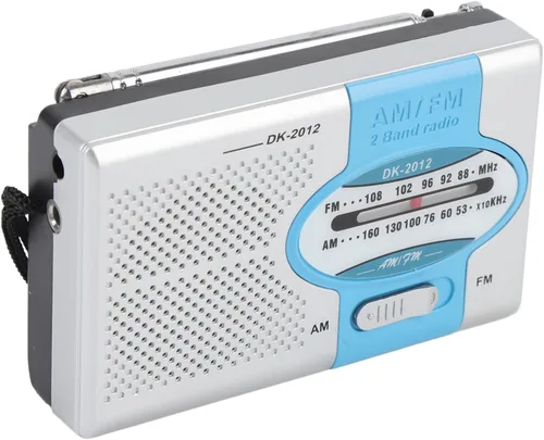 Miniatura 3 de Radio portátil, radio transistor de bolsillo AM FM con altavoz y conector para auriculares, para viajes al aire libre y uso doméstico (azul plateado)