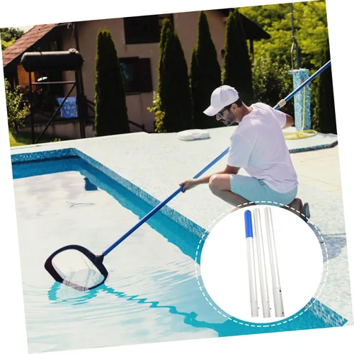 Miniatura 5 de NOLITOY Lago Skimmer poste de conexión de metal resistente largo poste el 3.3 ft para el mantenimiento de la piscina