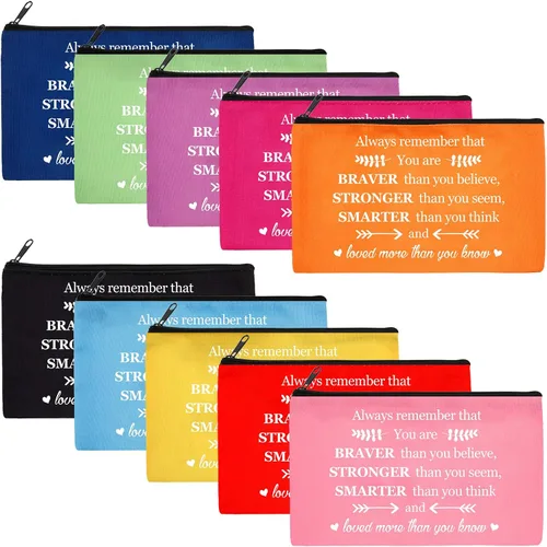 Miniatura 9 de Reginary 20 piezas de regalos inspiradores de Navidad al por mayor para mujeres, bolsa de cosméticos, bolsa de maquillaje con cremallera