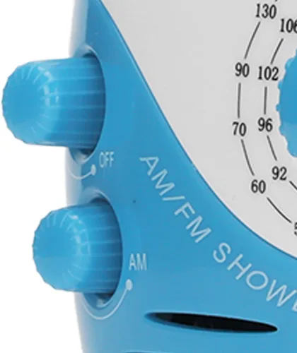 Miniatura 10 de AM FM Radio portátil tipo gancho portátil Radio música ducha altavoz azul ducha radio funciona con batería analógica radio auricular pequeño