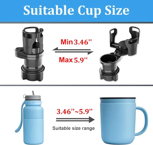 Miniatura 4 de Expansor de portavasos de automóvil con base ajustable y expansor para vehículos, compatible con tazas, compatible con tazas Yeti de 14/24/36/40/46