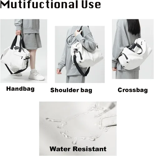 Miniatura 5 de Bolsa de gimnasio de natación, bolsa de viaje deportiva, ligera, para fin de semana, para yoga, casual, mochila de moda, universidad, Marrón, Bolsa