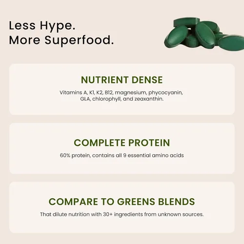 Miniatura 3 de Nutrex Hawaii, Espirulina hawaiana pura - Tabletas de 1000 mg - Superalimento natural rico en nutrientes cultivado en Hawai, apoyo inmunológico