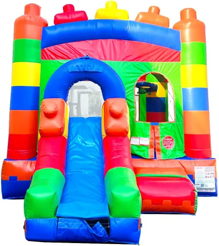 Miniatura 4 de Crossover - Casa inflable de rebote con tobogán para niños, 26.5 x 12 x 14.5 pies, bloque de construcción combinado de tobogán acuático, incluye