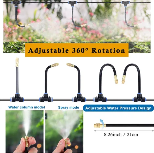 Miniatura 5 de Kits automáticos de riego por goteo, sistema de riego de jardín, incluye filtro inhibidor de calcio y manguera de riego de 50 pies y 5/16 pulgadas