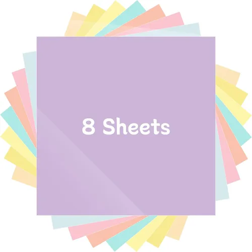 Miniatura 9 de WRAPXPERT Paquete de vinilo de transferencia de calor boho pastel para planchar de 12 x 10 pulgadas, 8 colores pastel surtidos HTV para camisetas