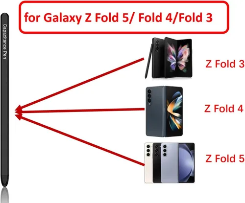 Miniatura 2 de Galaxy Z Fold 7/6/5/4/3 S Pen para Samsung Galaxy Z Fold 7/6/5/4/3, S Pen Fold Edition solo compatible (2 bolígrafos negros)