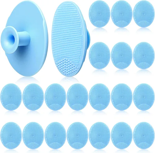 Miniatura 9 de Paquete de 20 cepillos de limpieza facial de silicona suave, cepillo de lavado facial para limpieza profunda, cepillo para masaje, exfoliante