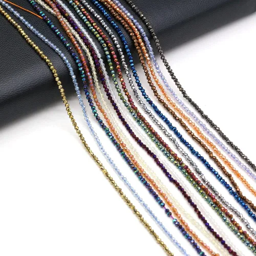 10 hebras de cuentas facetadas de color artificial chapado en color sintético de cristal colorido con cuentas para hacer joyas, decoración de Mixto