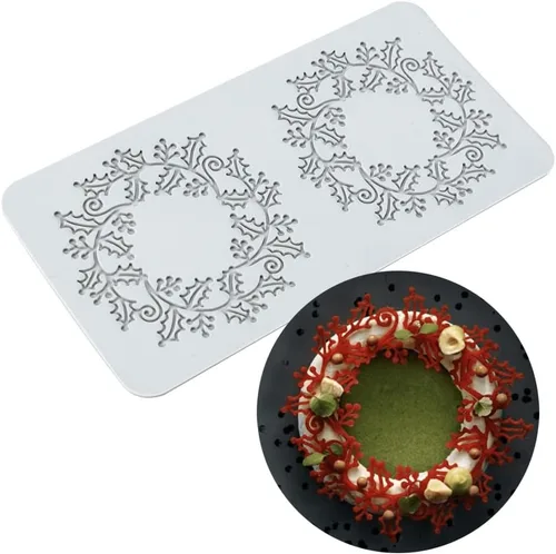 Miniatura 12 de TUKE Moldes de encaje para decoración de pasteles, moldes de silicona de hojas 3D para hornear moldes de gomitas, moldes de fondant de arcilla